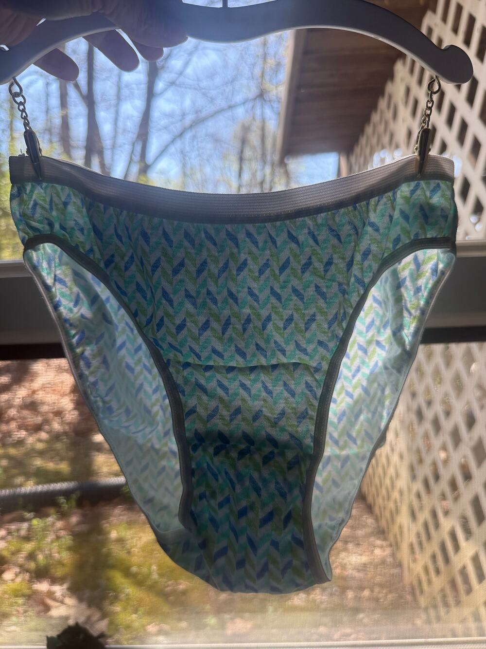 Vintage 90s Ashley Taylor Intimates Size 5 100% Cotton Panties Pastel Geometric